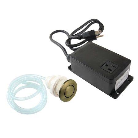 Kingston Brass Single Outlet Garbage Disposal Air Switch Kit, Antique Brass KASK31AB